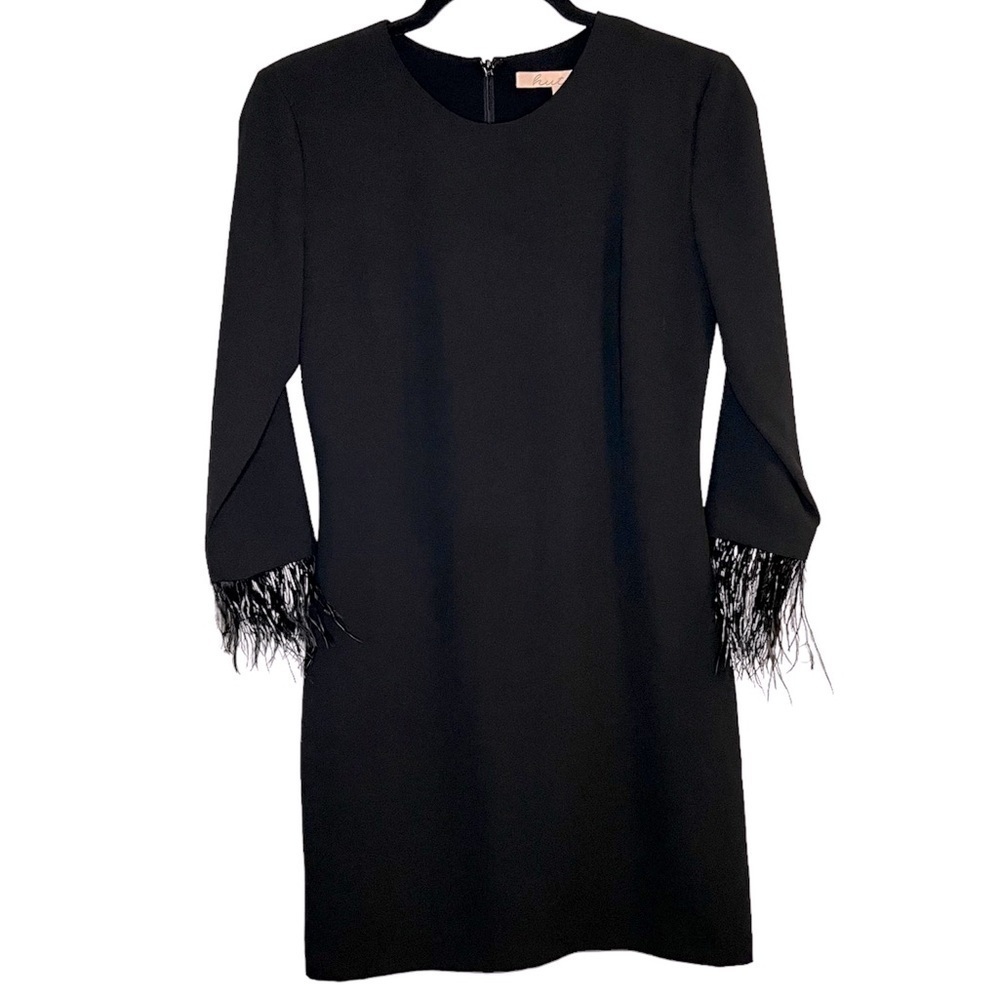 Hutch Anthropologie Feather Cuff Little Black Dress